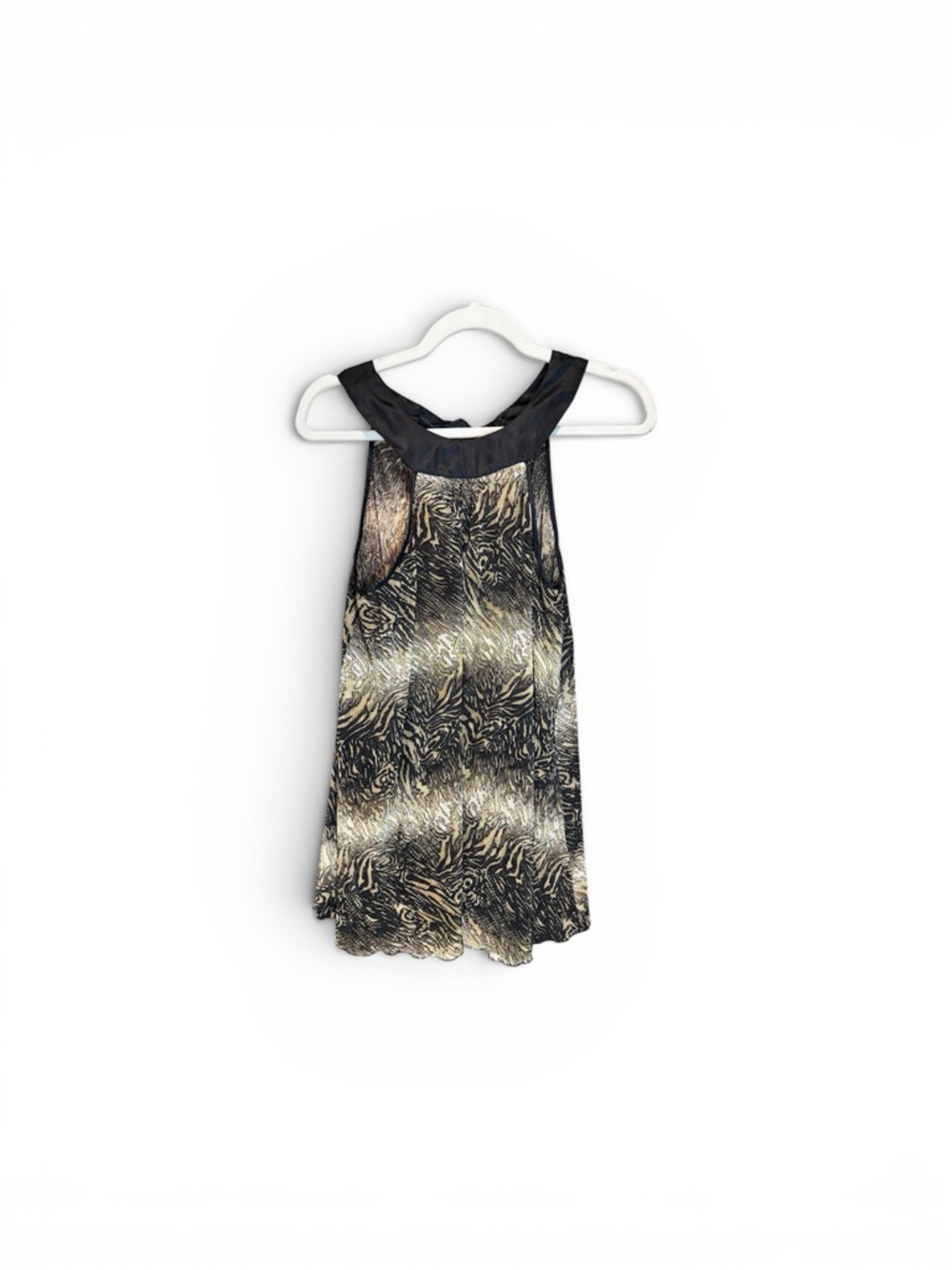 Women’s Animal Print Tank Top - Black & cream